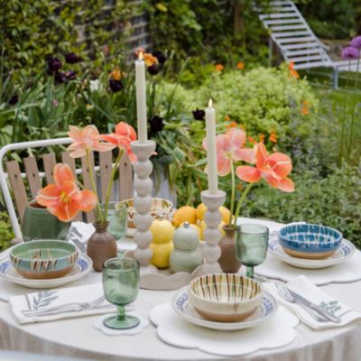 White Bobbin Candlestick Holder 