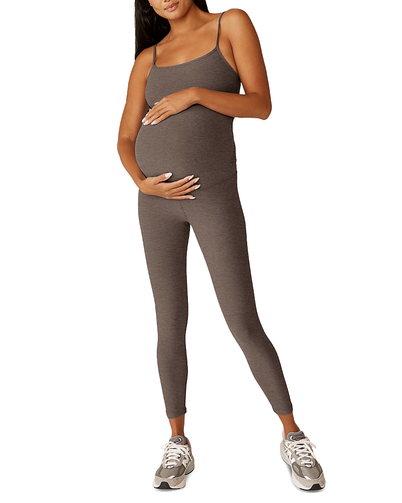 Beyond Yoga Spacedye Uplevel Maternity Jumpsuit In Soft Umber