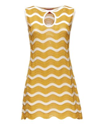 Wavy Mini Dress Avorio / Giallo Ivory