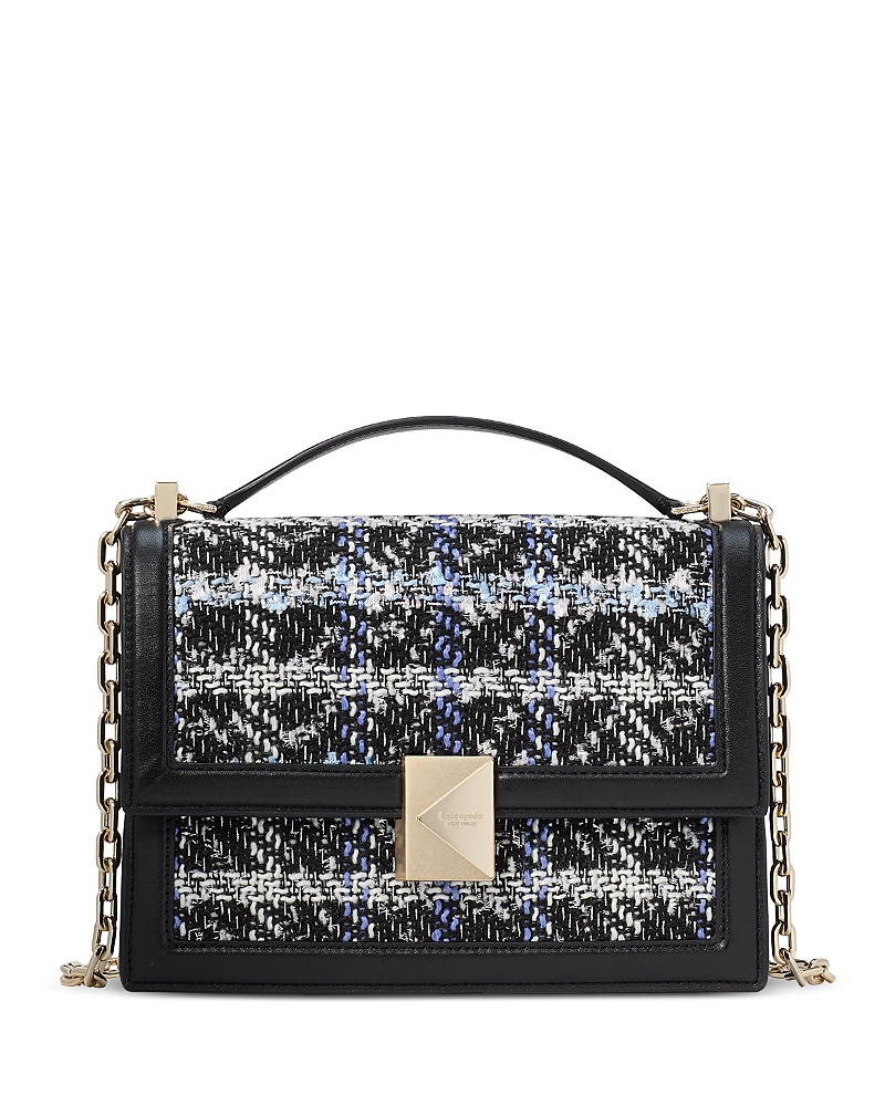 Kate Spade New York Deco Plaid Tweed Chain Shoulder Bag In Black Multi