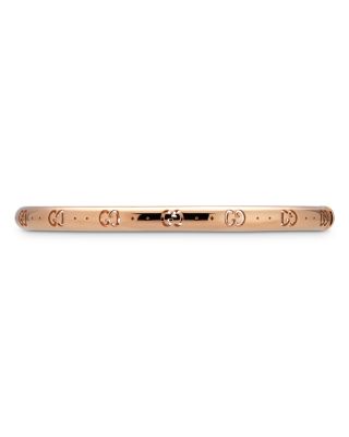 18K Rose Gold Icon Logo Double G Cut Out Bangle Bracelet