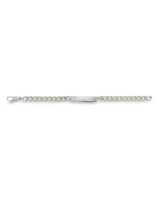 Sterling Silver Gucci Signature Logo ID Plate Link Bracelet  