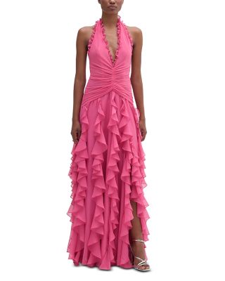 PatBO - Ruffled Plunge Gown