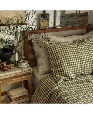 Gingham Linen Pillowcase Pair, Standard
