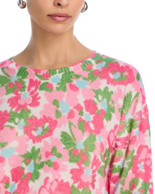 100% Cashmere Spring Floral Crewneck Sweater - Exclusive