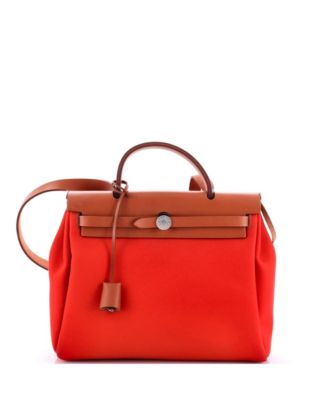 Pre-Owned HERMÈS - 31 Herbag Zip Leather and Toile