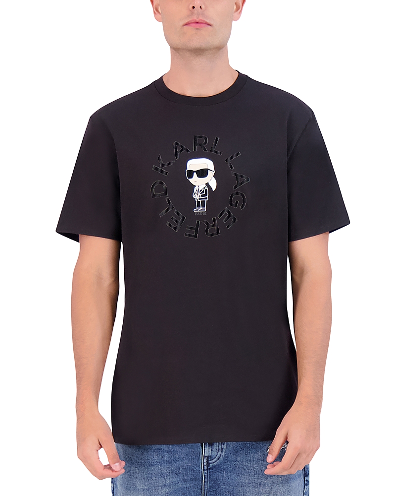 Karl Lagerfeld Little Karl Circle Logo Tee In Black