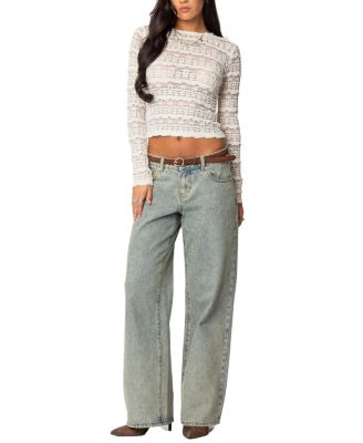 Daisey Textured Sheer Lace Top