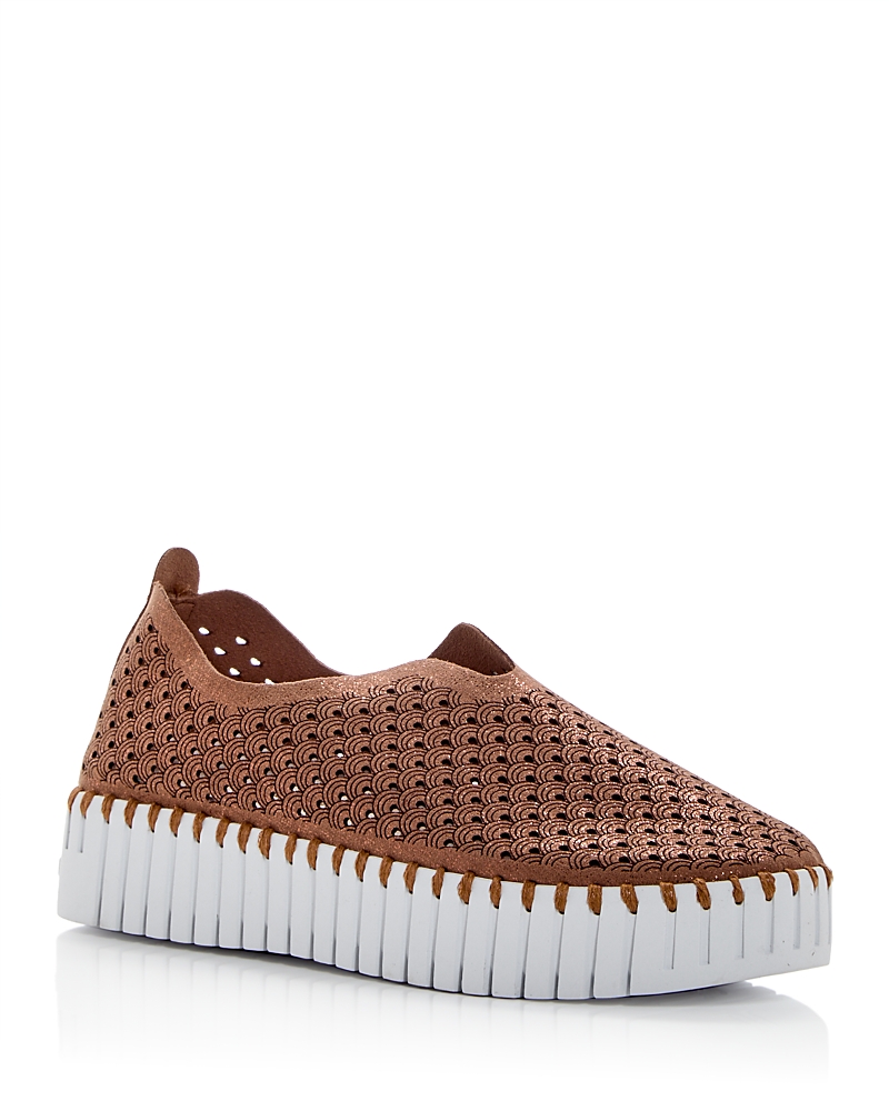 Ilse Jacobsen Tulip 139 Perforated Slip-on Sneaker In Nougat