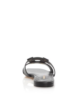 Women&#39;s Via Leather Slide Sandals