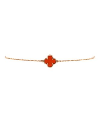 Pre-Owned Van Cleef & Arpels Sweet Alhambra Bracelet 18K Rose Gold and Carnelian