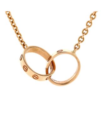 Pre-Owned Cartier Love Interlocking Necklace 18K Rose Gold