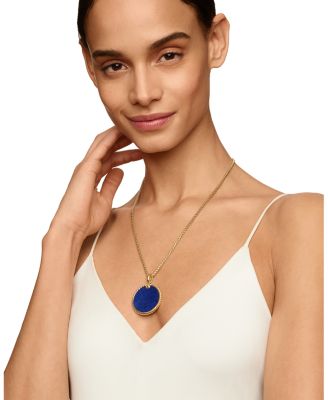 DY Elements&reg; Disc Pendant in 18K Yellow Gold with Lapis