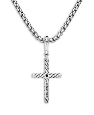 Sterling Silver Amulets Diamond Cross Pendant