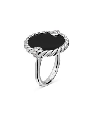  David Yurman Sterling Silver DY Elements&reg; Stone and Diamond Ring