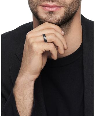 Men's DY Helios Band Ring in Black Titanium, 6mm