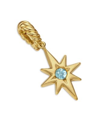 Cable Collectibles&reg; North Star Birthstone Charm in 18K Yellow Gold with Aquamarine