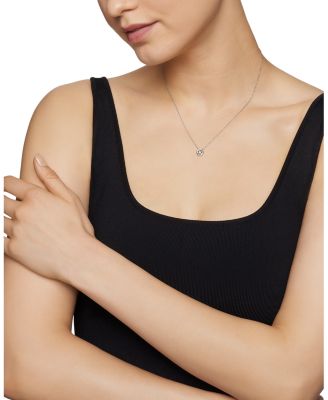 Sterling Silver Petite Infinity Pendant Necklace with Diamonds, 17"