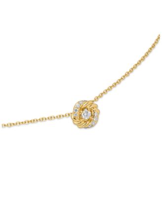 18K Yellow Gold Petite Infinity Pendant Necklace with Diamonds, 17"