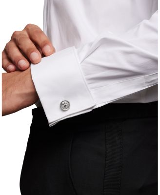 Sterling Silver Maritime Compass Cufflinks with Black Diamonds