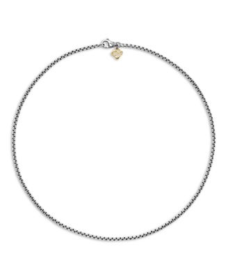 Small Box Chain Necklace with an Accent of 14K Gold 18", 2.7mm