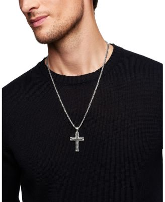 Men's Chevron Cross with Black Diamonds