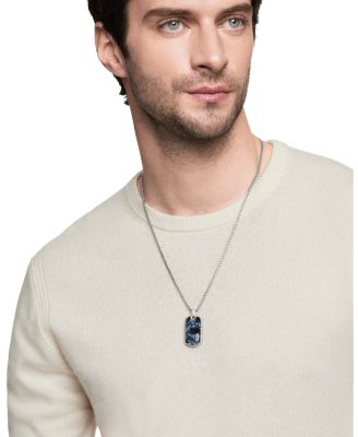 Men's Streamline&reg; Beveled Tag in Sterling Silver with Pietersite, 35mm