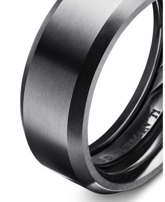 Men's Black Titanium 8.5mm Beveled Band