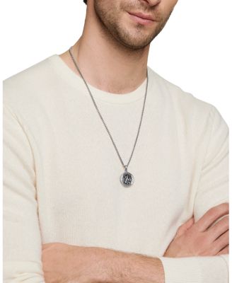 Men's St. Christopher Amulet in Sterling Silver, 34.5mm