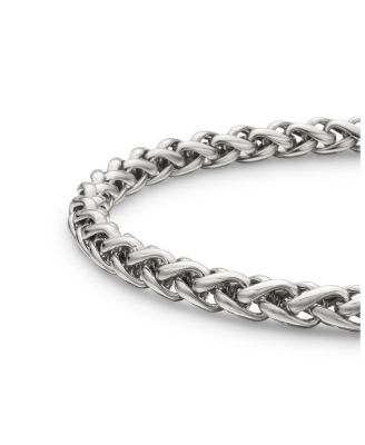 Men's Wheat Chain Bracelet in Sterling Silver, 4mm