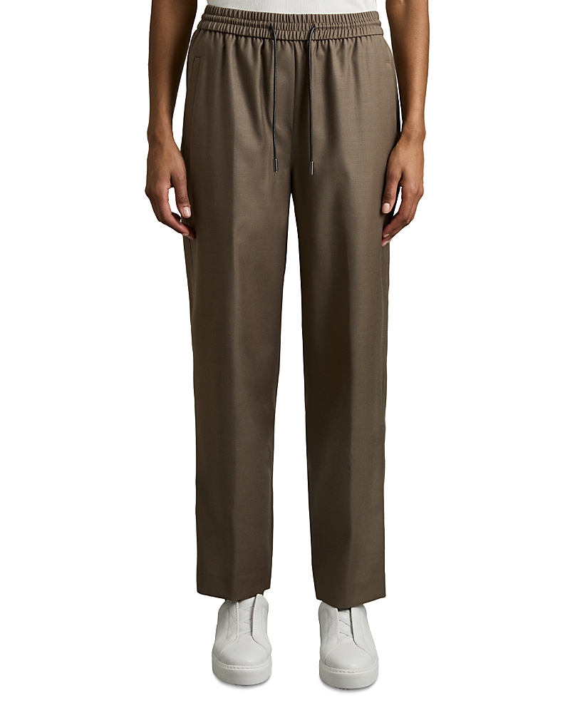 Reiss Tie Waist Tapered Pants In Mink Neutral