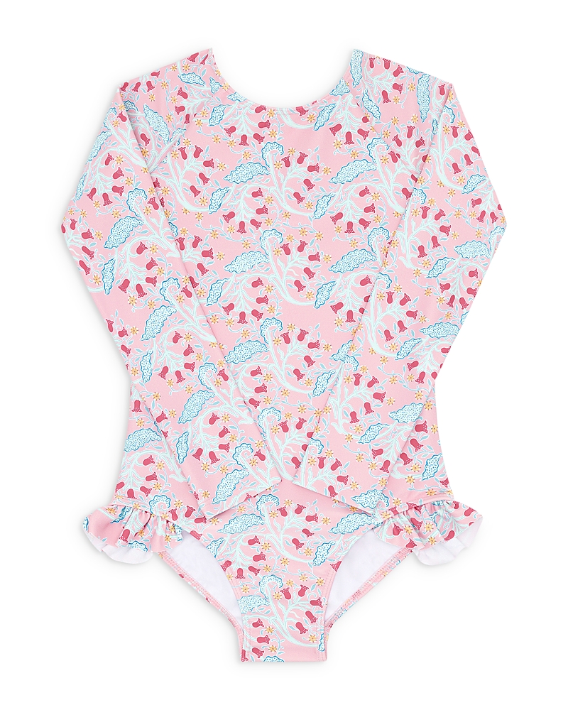 Shop Minnow Girls' Bluebells Long Sleeve One Piece Rash Guard Swimsuit - Baby, Little Kid, Big Kid