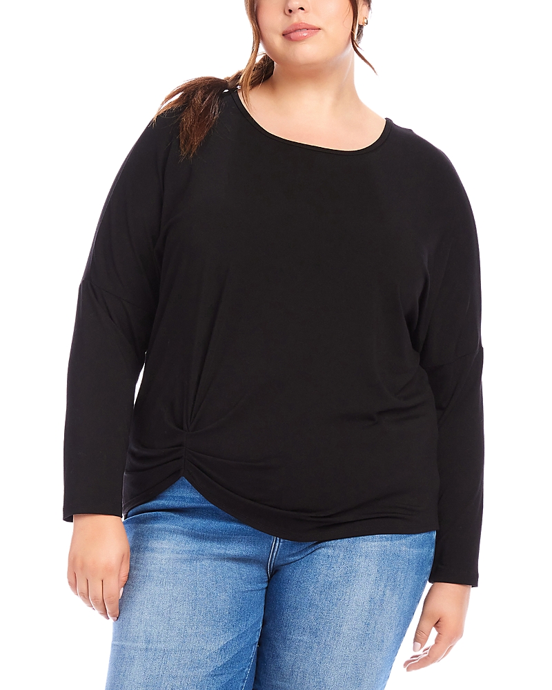 Karen Kane Pick Up Twisted Hem Top In Black