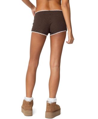  Juliana Polka Dot Ribbed Shorts