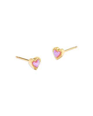 Kendra Scott Ari Lab Grown Kyocera Opal Mini Heart Earrings