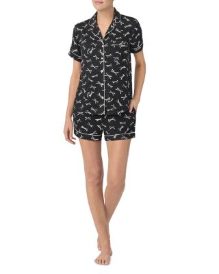 Printed Short Sleeve Boxer Pajama Set