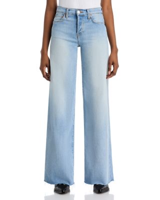Mid Rise Wide Leg Palazzo Jeans in Cielito
