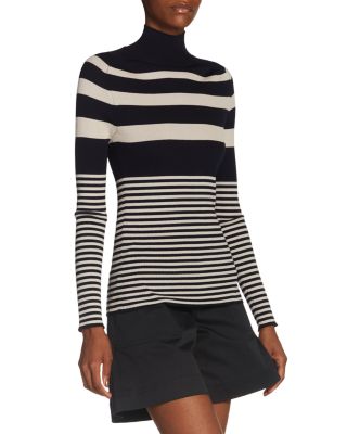 Striped Mock Neck Sweater