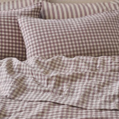 Gingham Linen Blend Pillowcase Pair, Standard