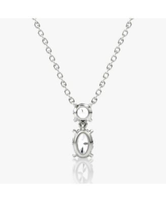  Signature Duo Drop Necklace in 14K White Gold, .75ctw Round Brilliant & Oval Lab Grown Diamonds