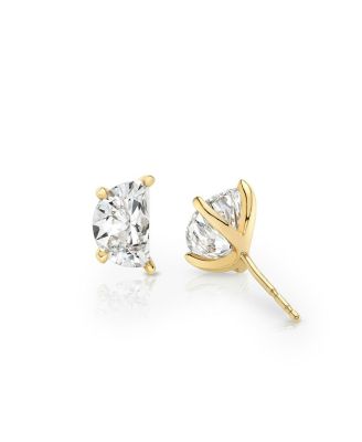  Iconic Lab-Grown Diamond Stud Earrings in 14K Yellow Gold, 1.5ctw Half Moon Lab Grown Diamonds