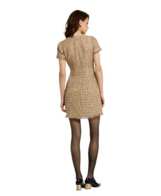 Boucle Short Sleeve Mini Dress With Pockets