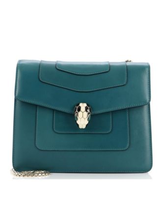 Pre-Owned Bvlgari Medium Serpenti Forever Square Shoulder Bag Leather