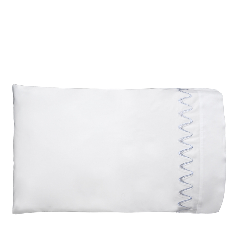 Dea Luxury Linens Dea Palm Beach Tc Pelago Embroidery Pillowcase Pair, Standard In White/ice