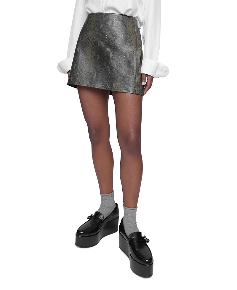 Rebecca Minkoff Jaci Mini Skirt In Army Snake