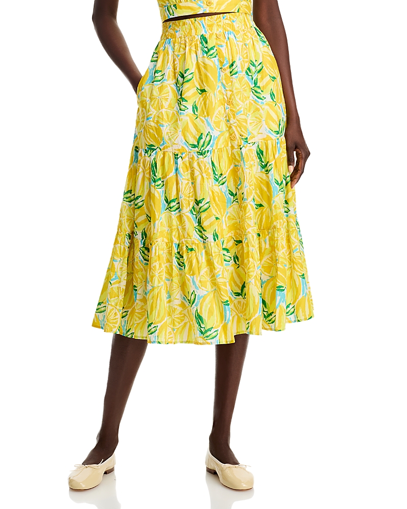 AQUA TIERED MIDI SKIRT - EXCLUSIVE