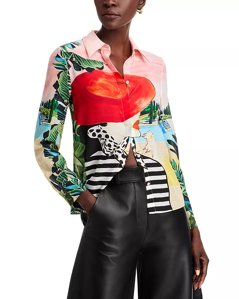 Alice and Olivia Willa Silk Blouse