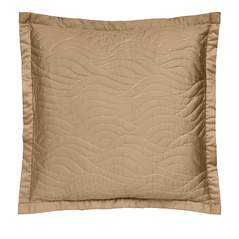 Dea Luxury Linens Dea Palm Beach Pelago Quilted Euro Sham In Mocha