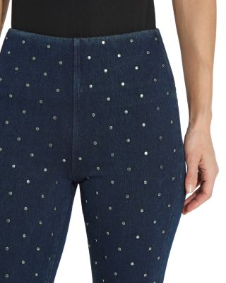 Studded High Rise Boyfriend Jeans in Indigo