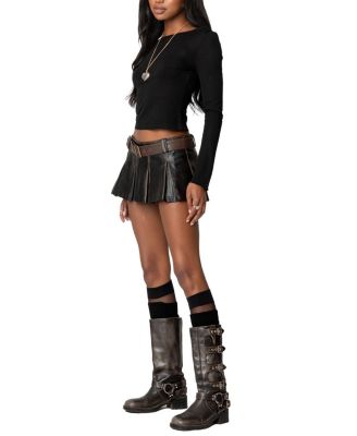 Vintage Washed Pleated Skort